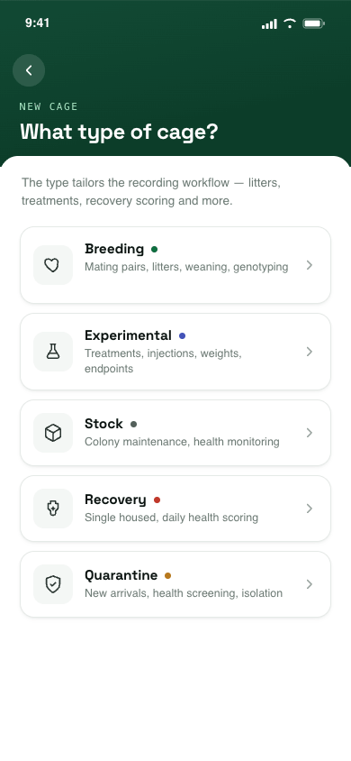 CageSync app - Log